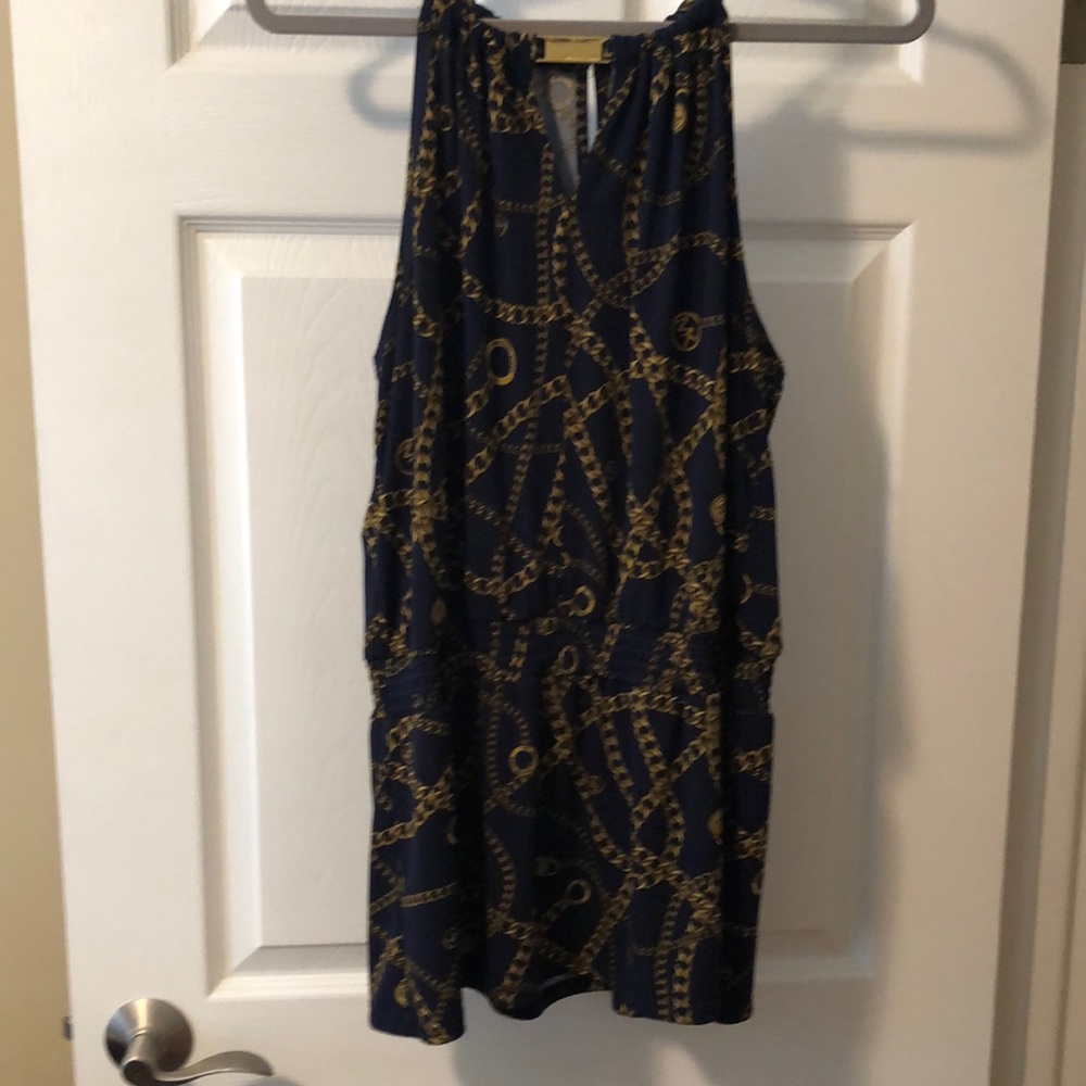 Navy and gold top